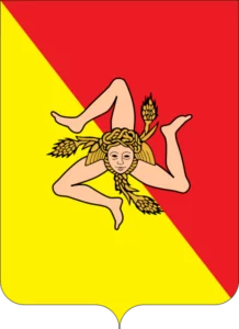 Le blason rouge et jaune de la Sicile