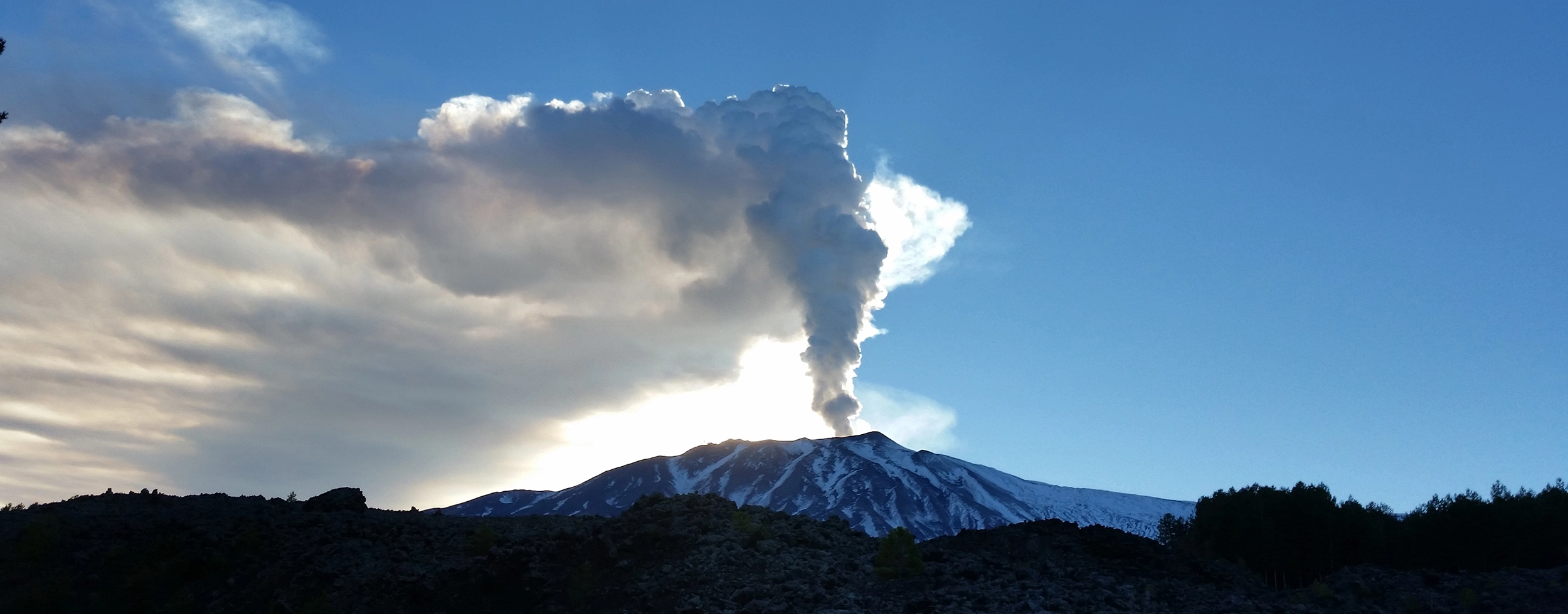 Volcanic crater and lava terrain on Mount Etna in Sicily